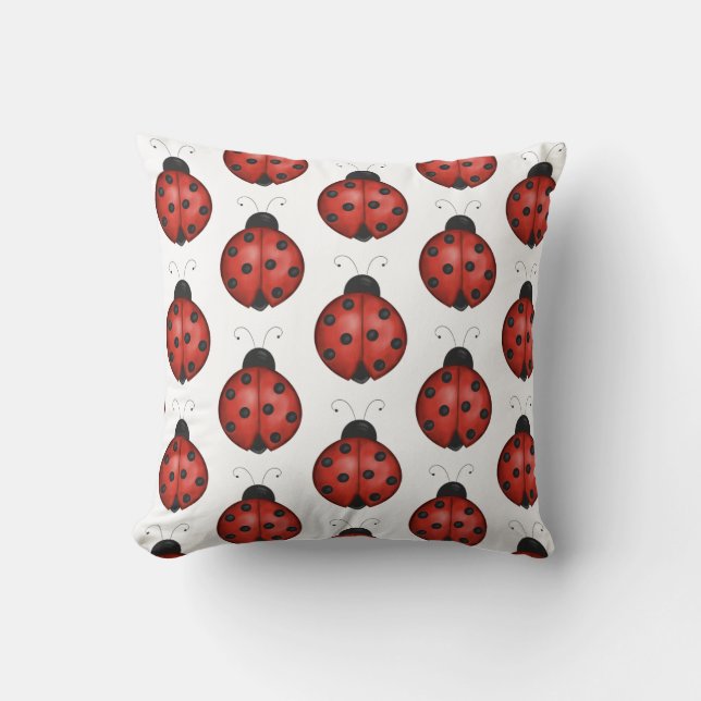 Ladybugs Throw Pillow (Front)