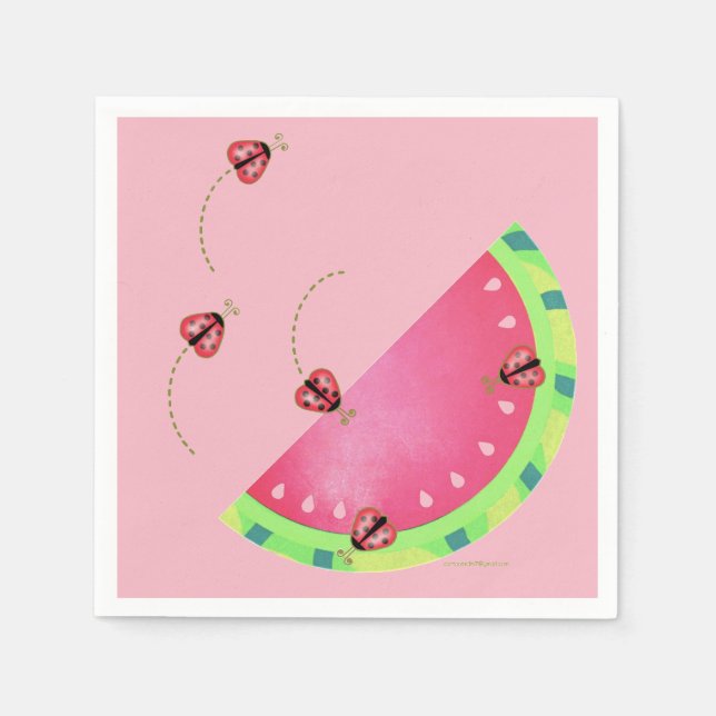 Ladybug's Watermelon  napkins (Front)