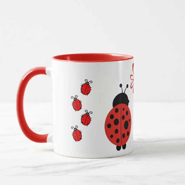 Ladybugs With Flower Mug (Left)