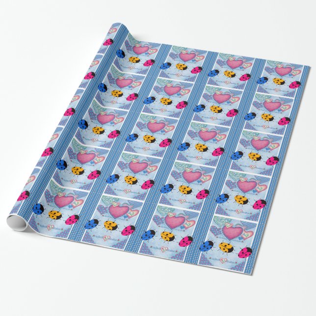 LADYBUGS WRAPPING PAPER (Unrolled)
