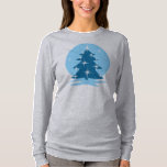 Lady's Blue Christmas Shirts Blue Tree T-Shirts<br><div class="desc">Women's Christmas Shirt Festive Holiday T-shirts Long Sleeve Blue Christmas / Holiday Tree Ladies Shirts & Nonsecular Holiday Gifts for Men Women Boys Girls and Baby Christmas Tree T-shirts & Nondenominational Holiday Gifts Art & Design by Kim Hunter See www.kimhunter.ca for many more Christmas and Holiday Shirts & Gifts Online....</div>