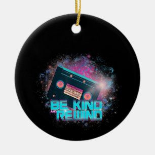 Ladys Cassette Be Kind - Out-of-this-World Ceramic Ornament