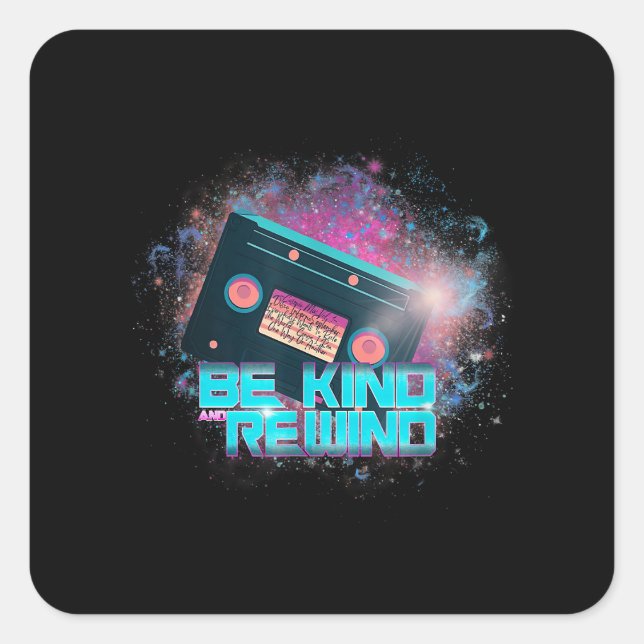 Ladys Cassette Be Kind - Out-of-this-World Square Sticker (Front)