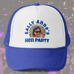 Lady's Hen Party Photo Trucker Hat<br><div class="desc">To celebrate a Hen Party. Designed for someone who is having a "Hen Party"! Lady's hat with your photo, name choice, and party wording. Hen Party cap. Add the name of the person whose party it is, and also their photograph. Bachelorette Party baseball cap.</div>
