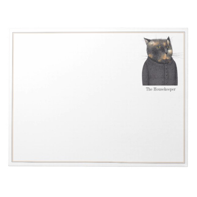 LADY'S MAID CAT 11x8.5 Notepad  (Front)