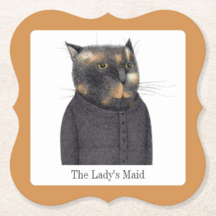 LADY'S MAID CAT Bracket Paper Coasters + Text