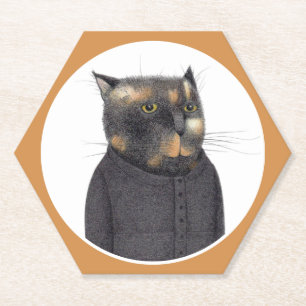 LADY'S MAID CAT Hexagon Paper Coasters