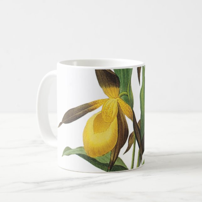 lady's slipper(Cypripedium sp.) by Redouté Coffee Mug (Front Left)