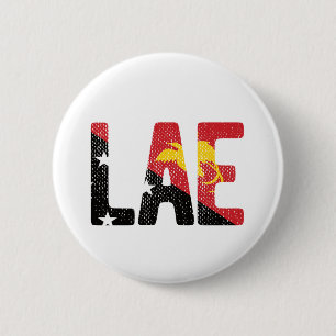Lae with Papua New Guinea Flag 2 Inch Round Button