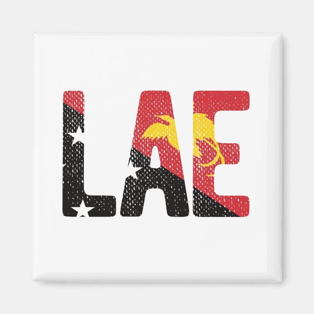 Lae with Papua New Guinea Flag Magnet (Front)