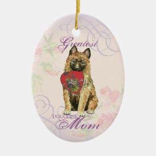 Laekenois Heart Mom Ceramic Ornament