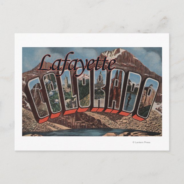 Lafayette, Colorado - Large Letter Scenes Postcard (Front)