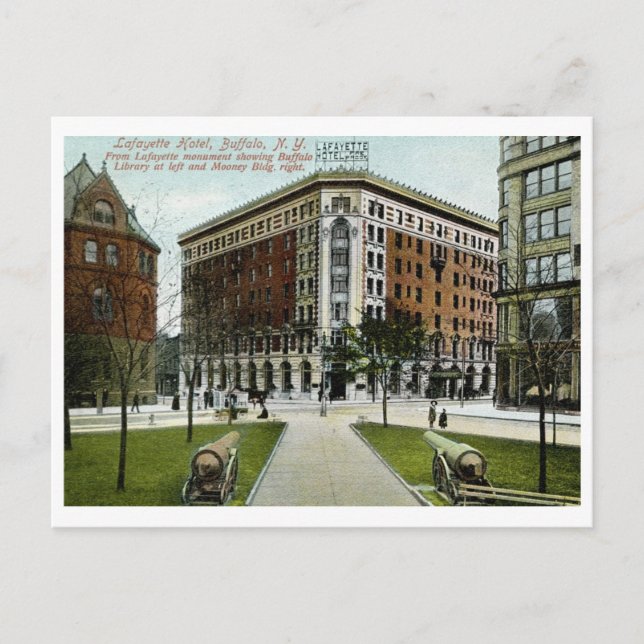 Lafayette Hotel, Buffalo, NY 1909 Vintage Postcard (Front)