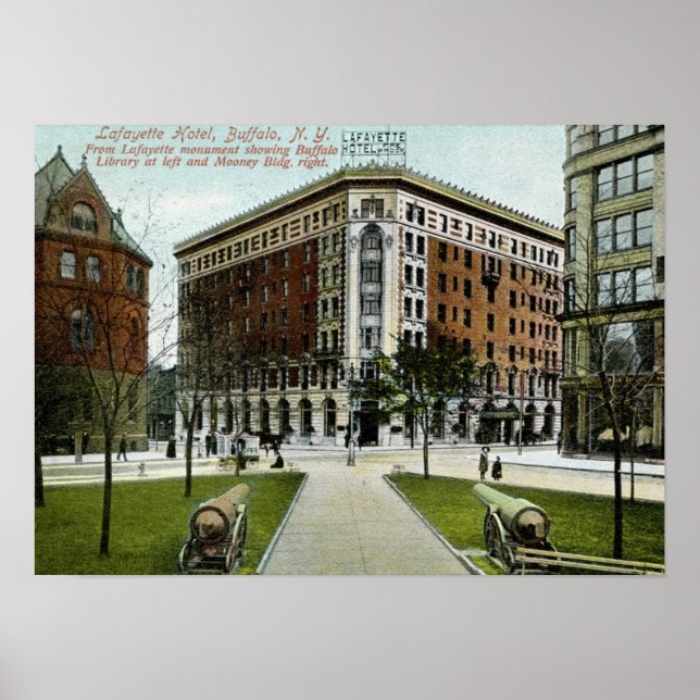 Lafayette Hotel, Buffalo, NY 1909 Vintage Poster (Front)