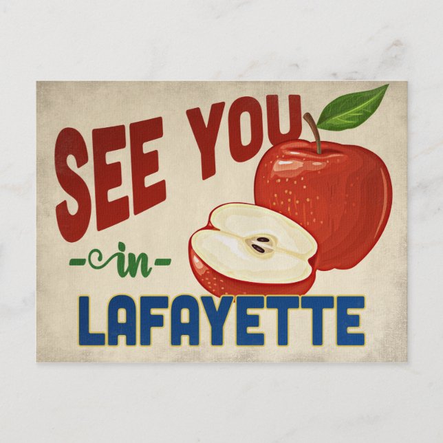 Lafayette Louisiana Apple - Vintage Travel Postcard (Front)