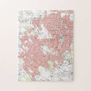 Lafayette Louisiana Map (1983) Jigsaw Puzzle