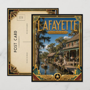 Lafayette Louisiana Vintage Art Deco Golden Age Postcard