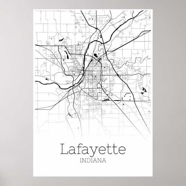 Lafayette Map Indiana City Map Poster Zazzle   Lafayette Map Indiana City Map Poster Rdd6266653575421ea0b4d8229e51a302 Kmk 8byvr 630 