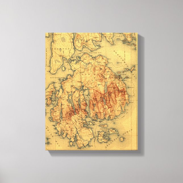 Lafayette National ParkPanoramic Map Canvas Print (Front)