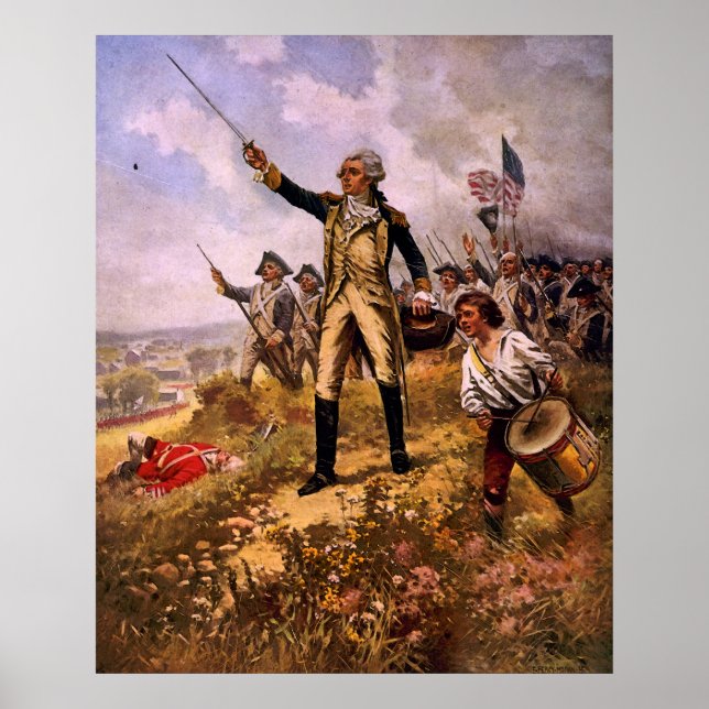 Lafayette's Baptism of Fire by E. Percy Moran Poster (Front)