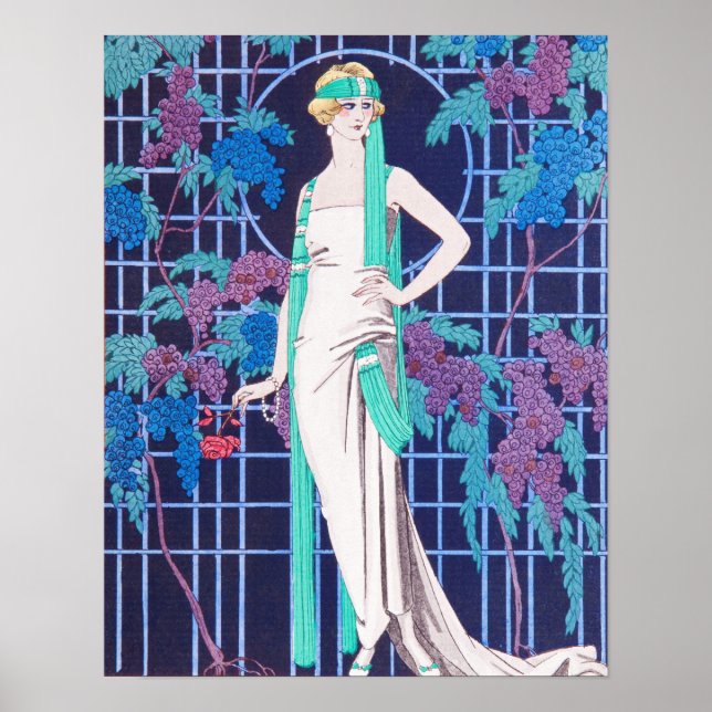 L'affiche Art déco de la nuit et des Roses (Devant)