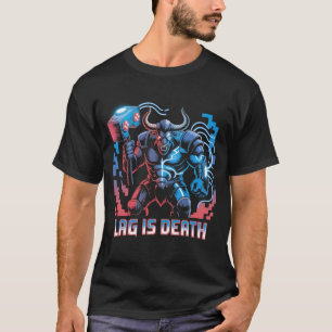 Lag Est La Mort Amusant Gamer T-Shirt Cyberpunk Mi