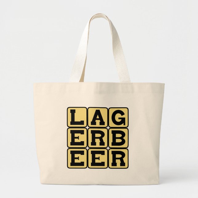 Lager Beer, Type of Ale Large Tote Bag (Front)
