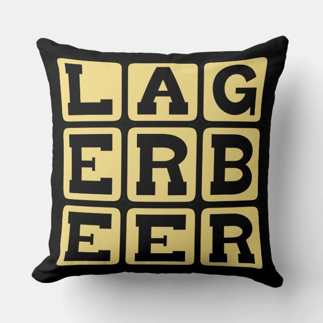 Lager Beer, Type of Ale Throw Pillow (Front)