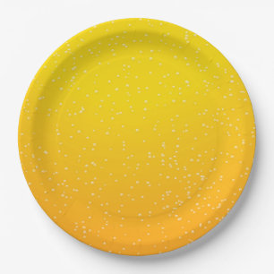 Lager Beer with Tiny Bubbles Paper Plate