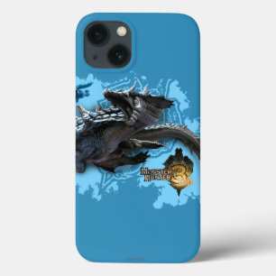 Lagiacrus chasing Hunter 2 iPhone 13 Case