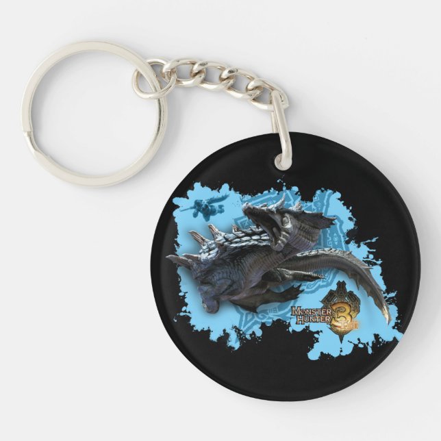 Lagiacrus chasing Hunter Keychain (Front)