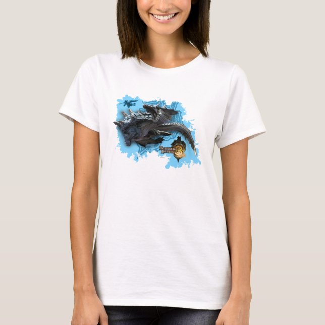 Lagiacrus chasing Hunter T-Shirt (Front)