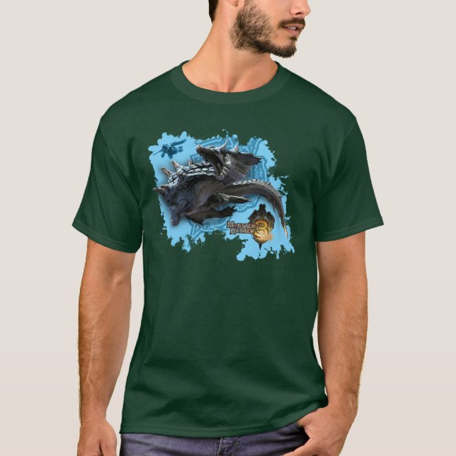 Lagiacrus chasing Hunter T-Shirt (Front)