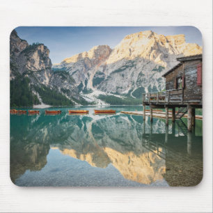 Lago di Braies in the Dolomites in Italy Mouse Pad