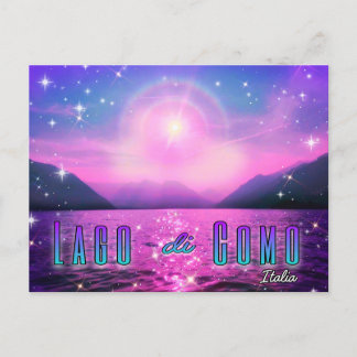 Lago di Como Italia Lake Como Italy Pink Postcard