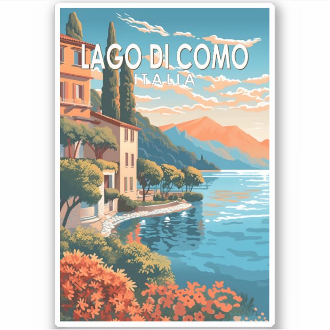 Lago di Como Italia Travel Art Vintage (Front)