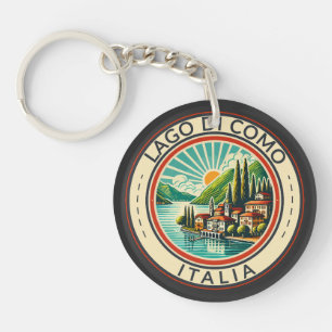 Lago di Como Italie Illustration Voyage Art Badge