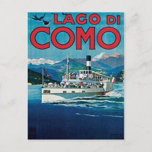Lago Di Como Italy Vintage Travel Postcard