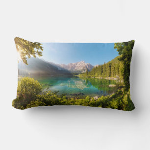 Lago di Fusine Juliaschen Alps Lumbar Pillow