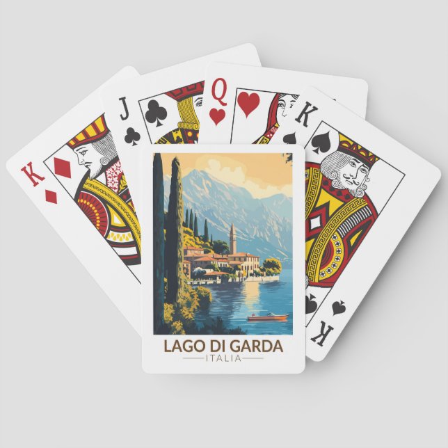 Lago di Garda Italia Travel Art Vintage Playing Cards (Back)