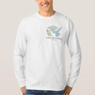 Lago di Garda Italy Map Art – Minimalist Travel T-Shirt