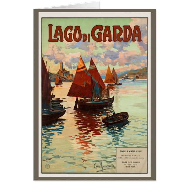 Lago di Garda, Lake Garda, Italy Vintage Travel, L (Front)