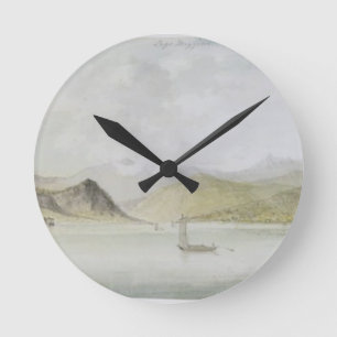 Lago Maggiore (w/c, pen, ink and graphite on paper Round Clock
