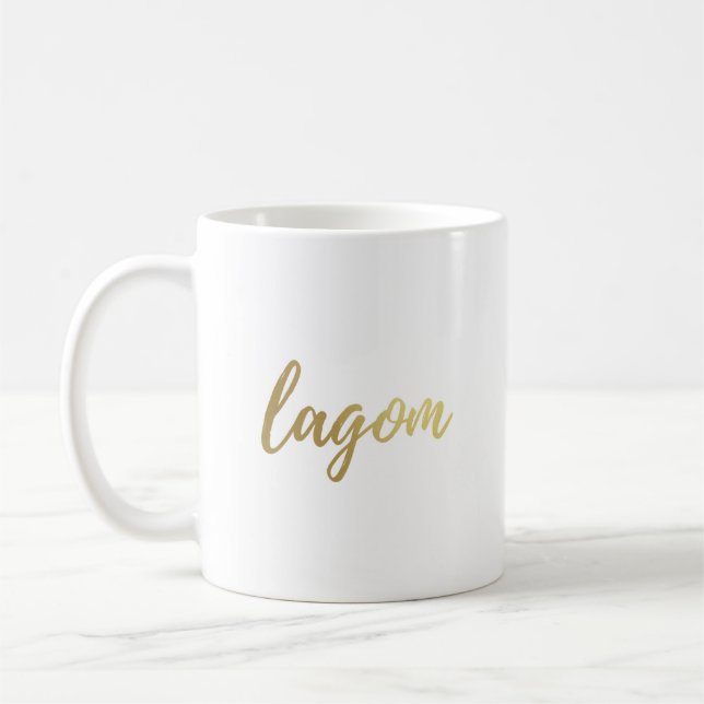 Lagom Scandinavian Gold Foil Coffee Mug (Left)