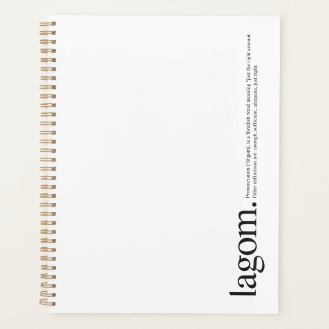 LagomWiki Black and White Planner (Front)