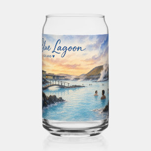 Lagon bleu Islande bain thermal aquarelle