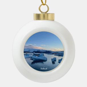 lagon de glacier d'Islande - ornement de Noël en c