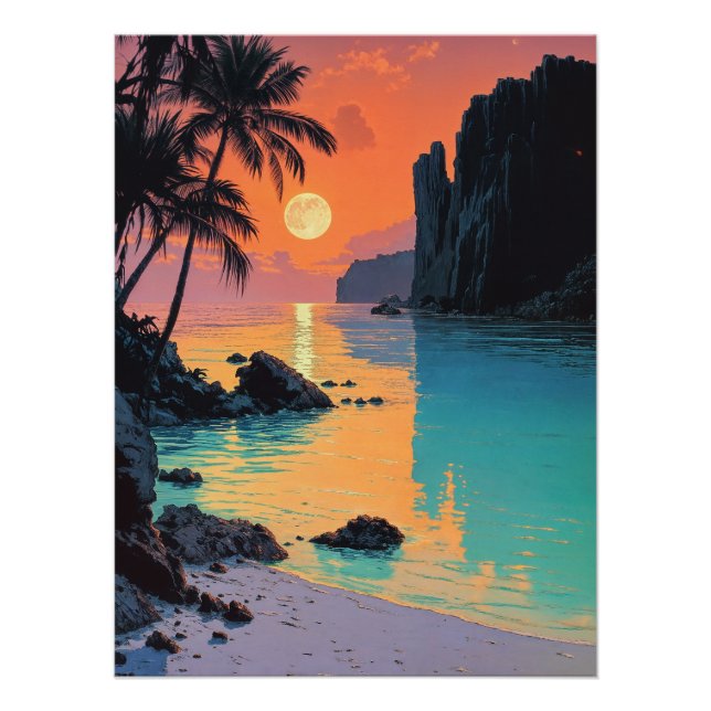 Lagoon at Sunset Poster (Front)