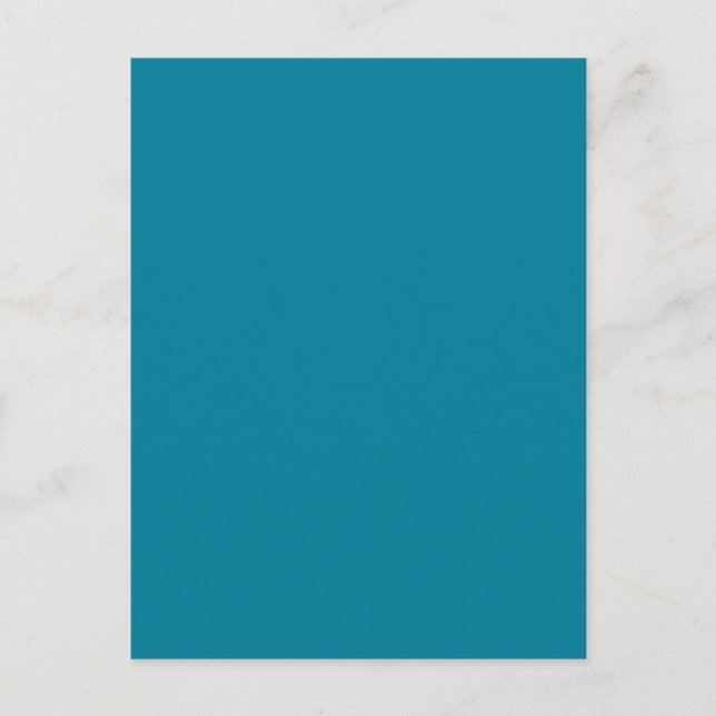 Lagoon Deep Teal Blue Solid Trend Colour Backgroun Postcard (Front)