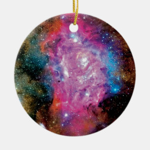 Lagoon Emission Nebula Interstellar Cloud Photo Ceramic Ornament
